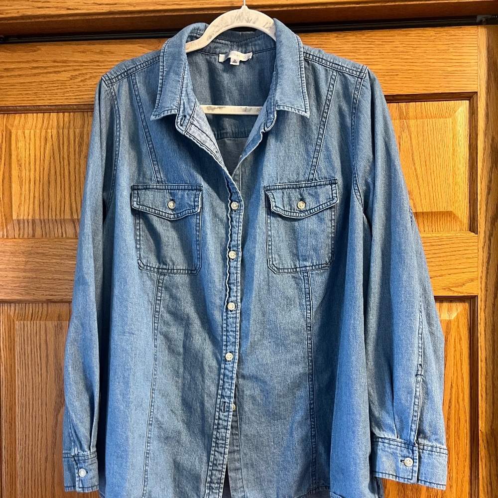 Denim button down from Daily Thread. Never worn.  Size 2X.